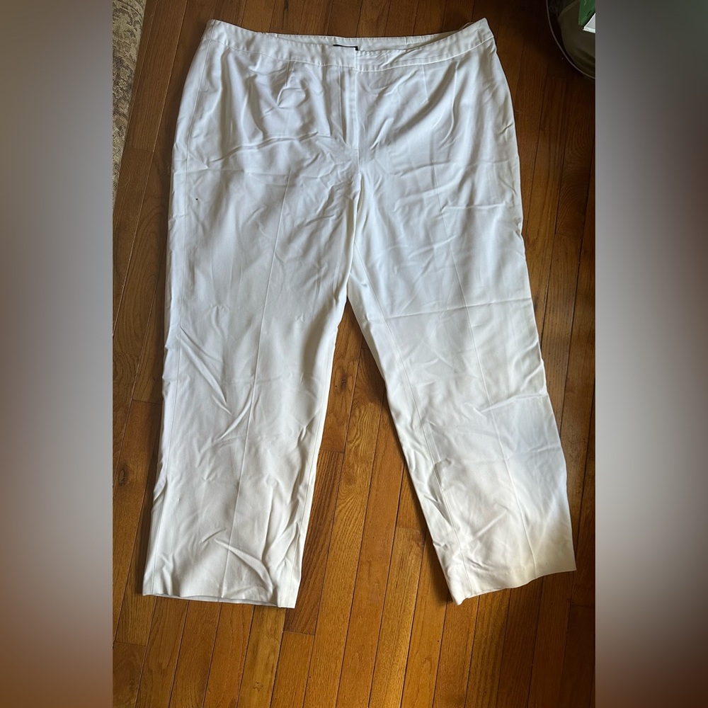 Jones N.Y. Collection Woman Stretch White Dress Pants Lined Summer Trousers 22W - Picture 2 of 15